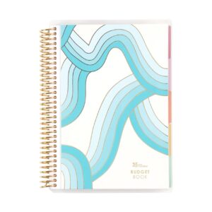 a5 spiral - bound budget planner. savings tracker, 72 month-at-a-glance pages and 4 pages of debt trackers. 13 tabs. 160 pages of thick 80 lb. mohawk paper. sticker sheet included by erin condren.