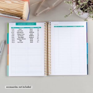 A5 Spiral - Bound Budget Planner. Savings Tracker, 72 Month-At-A-Glance Pages and 4 Pages of Debt Trackers. 13 Tabs. 160 Pages of Thick 80 Lb. Mohawk Paper. Sticker Sheet Included by Erin Condren.