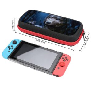 Moon Wolf Carrying Case for Nintendo Switch Portable Hard Shell Pouch Travel Game Bag for Accessories Holds Game Cartridge