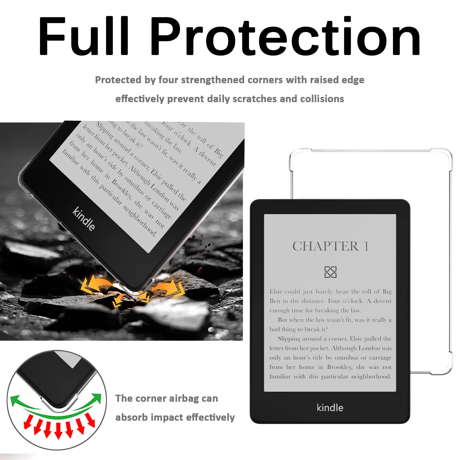 Miimall Compatible for Kindle Paperwhite 11th Case Soft TPU Ultra-Thin Lightweight Anti-Scratch Shock Absorption Full Protection Clear Cover Case for Kindle Paperwhite 11th Gen 2021 Release(Clear)