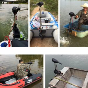 trolling Motor Kayak Canoe Outboard Motors, 56 Lb Thrust Trolling Motor with 8 Speed, 12v Electric Boat Motor with 10-Point Led Battery Indicator