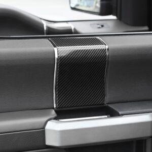 Hoolcar Interior Door Handle Panel Trim ABS Cover Accessories for 2015-2020 Ford F150, Carbon Fiber