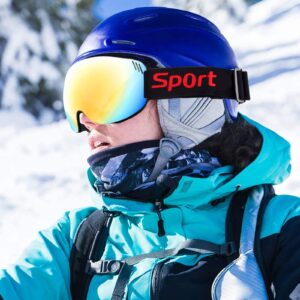 Ski Goggles, Polarized Magnetic Lens Anti-fog Snow Goggles, Winter Outdoor Sports Glasses for Men Women (Style A)