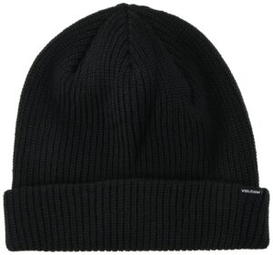 volcom men's sweep skull fit snow beanie, black s3, one size