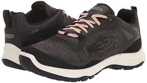 KEEN Women's Terradora Flex Low Height Waterproof Hiking Shoes, Black/Peachy, 9