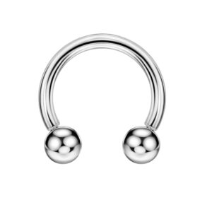 316L Surgical Steel Septum Rings for Women Septum Jewelry 16g 8mm Ear Piercing Earrings Horseshoe Circular Barbell with Internally Threaded Balls 16 Gauge Piercing Jewelry for Daith Helix Tragus Lip