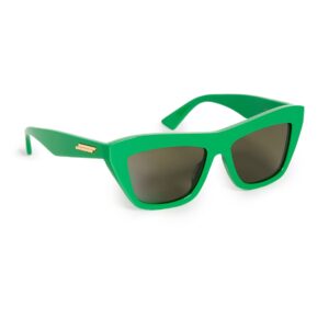 Bottega Veneta Women's New Entry Cat Eye Sunglasses, Green-Green-Green, One Size