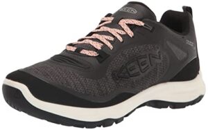 keen women's terradora flex low height waterproof hiking shoes, black/peachy, 9