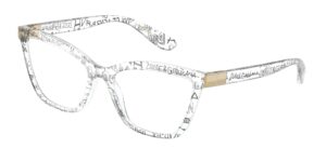 dolce & gabbana dg5076-3314 eyeglass frame transparent graffiti w/demo lens 55mm