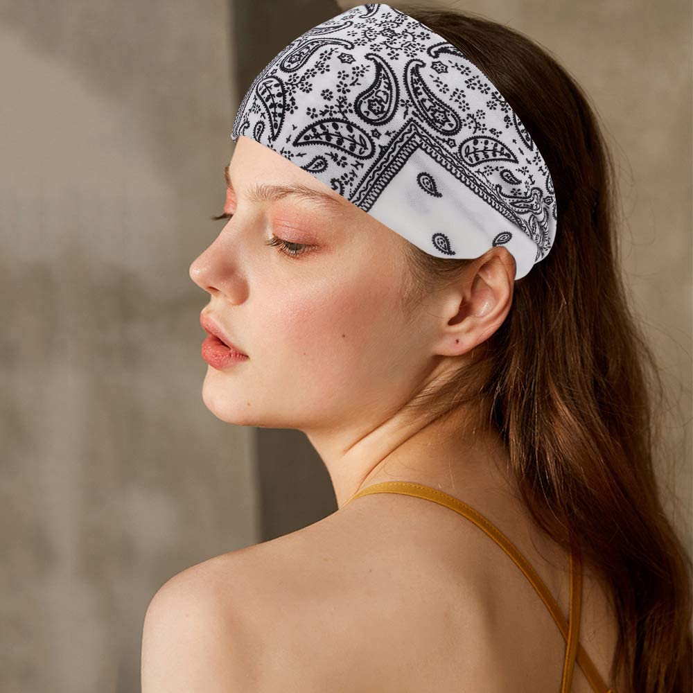 AOPRIE Knotted Headbands - Wide Plain Bandana Hair Bands, 4-Pack Soft Turban Style for Women