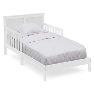 delta children collins wood toddler bed, greenguard gold certified, bianca white