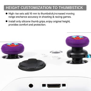 Playrealm FPS Thumbstick Extender &Texture Rubber Silicone Grip Cover 4 Sets for Xbox Series X/S & Xbox One Controller(Joker Purple+Blue)