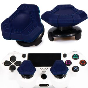 playrealm fps thumbstick extender & texture rubber silicone grip cover 2 sets for ps5 & ps4 controller (ufo blue)