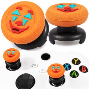 Playrealm FPS Thumbstick Extender &Texture Rubber Silicone Grip Cover 2 Sets for Xbox Series X/S & Xbox One Controller(Joker Orange)