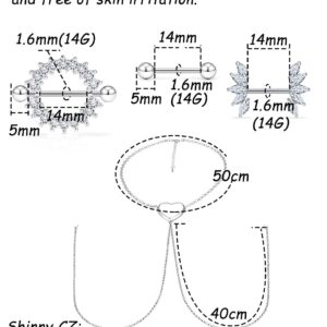 Vqoxaggi 14G Nipple Rings for Women Surgical Steel VXG0002 0