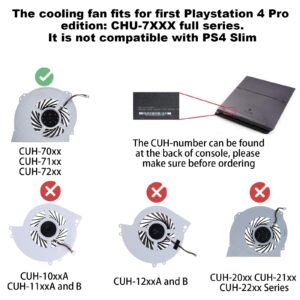 ARLBA PS4 CPU Cooling Fan Replacement for Sony PlayStation 4 Pro Ps4 Pro Fan CUH-7000 CUH-7XXX Cuh-7000Bb01 CUH-7215B 7000-7500 6X29Frs Series G95C12MS1CJ-56J14 G95C12MS1AJ-56J14 KSB1012H with Tools