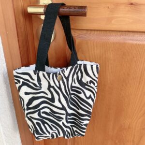 Chezi Animal Print Corduroy Mini Tote Bag 10x8x4 (zebra)