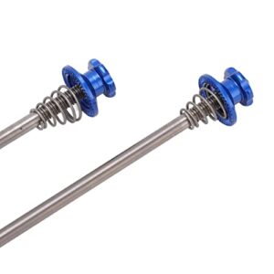 Ranvo Bike Hub Quick Release Poles, CNC Cutting Good Performance Front Rear Titanium Alloy Axle Skewer Lever for Road Bike(Blue)