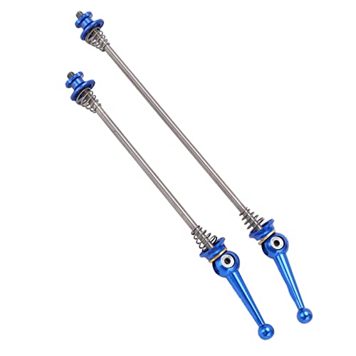 Ranvo Bike Hub Quick Release Poles, CNC Cutting Good Performance Front Rear Titanium Alloy Axle Skewer Lever for Road Bike(Blue)