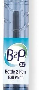 PILOT B2P - Bottle to Pen Refillable & Retractable Ball Point Pen Made From Recycled Bottles, Fine Point, Black Ink, 6 PACK