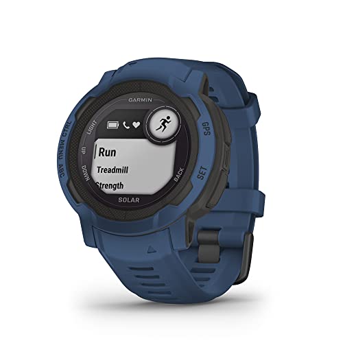 Garmin Instinct 2 Solar, Rugged GPS Smartwatch, Built-in Sports Apps and Health Monitoring, Solar Charging and Ultratough Design Features, Tidal Blue