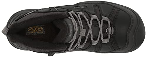 KEEN Men's Circadia Mid Heigh Polar Insulated Waterproof Hiking Boots, Black/Steel Grey, 10