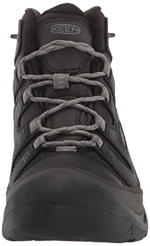 KEEN Men's Circadia Mid Heigh Polar Insulated Waterproof Hiking Boots, Black/Steel Grey, 10