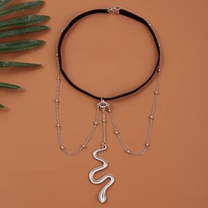 Blindery Snake Thigh Chain Jewelry Silver Leg Chain Sexy Leg Jewelry Beads Party Rave for Women and Girls