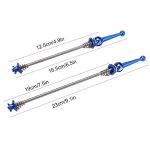 Ranvo Bike Hub Quick Release Poles, CNC Cutting Good Performance Front Rear Titanium Alloy Axle Skewer Lever for Road Bike(Blue)