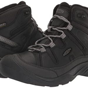 KEEN Men's Circadia Mid Heigh Polar Insulated Waterproof Hiking Boots, Black/Steel Grey, 10