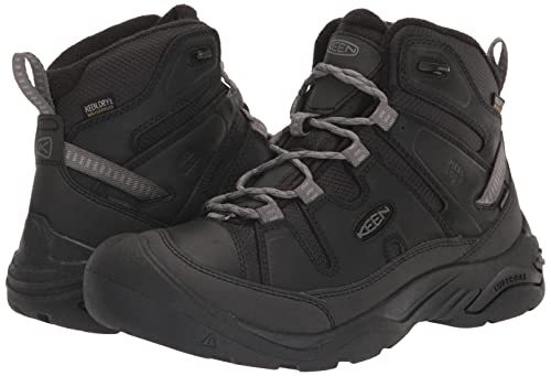 KEEN Men's Circadia Mid Heigh Polar Insulated Waterproof Hiking Boots, Black/Steel Grey, 10