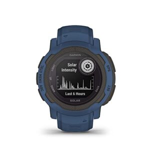 Garmin Instinct 2 Solar, Rugged GPS Smartwatch, Built-in Sports Apps and Health Monitoring, Solar Charging and Ultratough Design Features, Tidal Blue