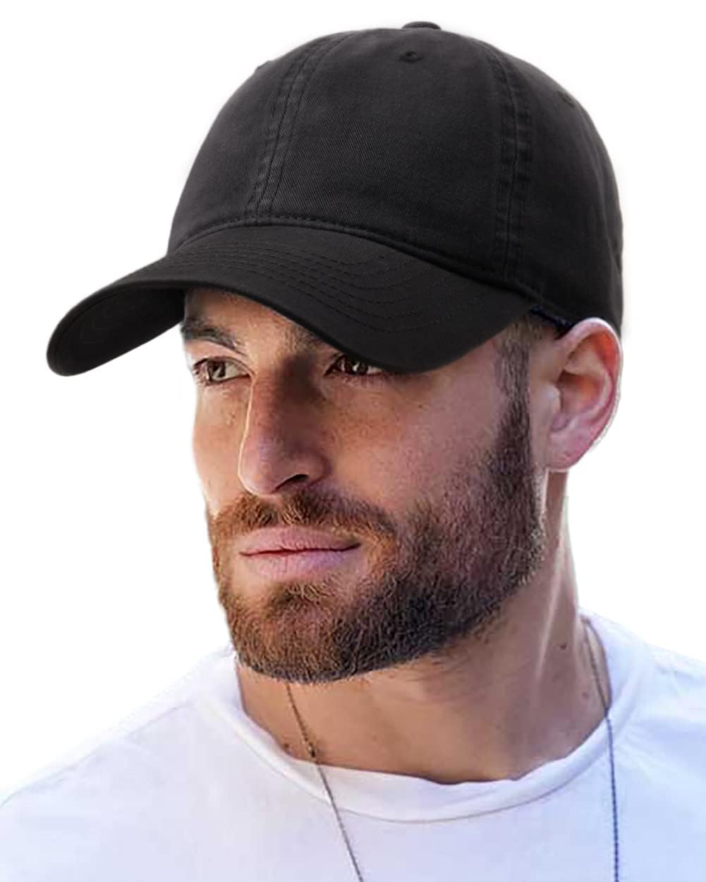 FURTALK Men and Women Vintage Washed Distressed Cotton Baseball Cap Plain Blank Adjustable Classic Baseball Hat Cap Black/Beige