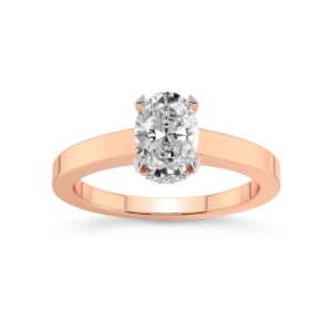 FRIENDLY DIAMONDS 1 Carat IGI Certified Oval Shape Lab Grown Diamond Ring | 14K Or 18K White, Yellow Or Rose Gold | Ember Solitaire Diamond Ring | FG-VS1-VS2 Quality