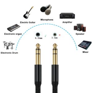 Itramax 1/4 inch TRS Audio Cable 10 FT,Straight 6.35mm Male Jack Balanced Stereo Cord,6.35 Instrument Interconnect Wire for Electric Guitar,Bass,Keyboard,Mixer,Monitor,Amplifier/Amp,Speaker Studio