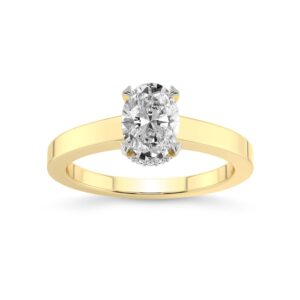 FRIENDLY DIAMONDS 1 Carat IGI Certified Oval Shape Lab Grown Diamond Ring | 14K Or 18K White, Yellow Or Rose Gold | Ember Solitaire Diamond Ring | FG-VS1-VS2 Quality