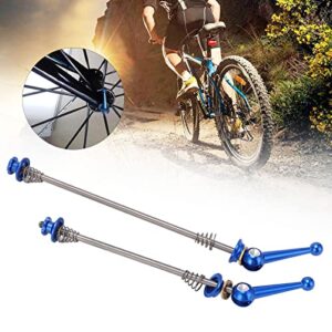 Ranvo Bike Hub Quick Release Poles, CNC Cutting Good Performance Front Rear Titanium Alloy Axle Skewer Lever for Road Bike(Blue)