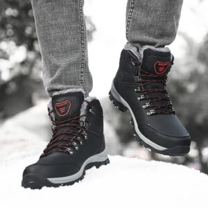 Tsuukuie Men's Hiking Boots Snow Sports Boots High Top Outdoor Waterproof Work Boots