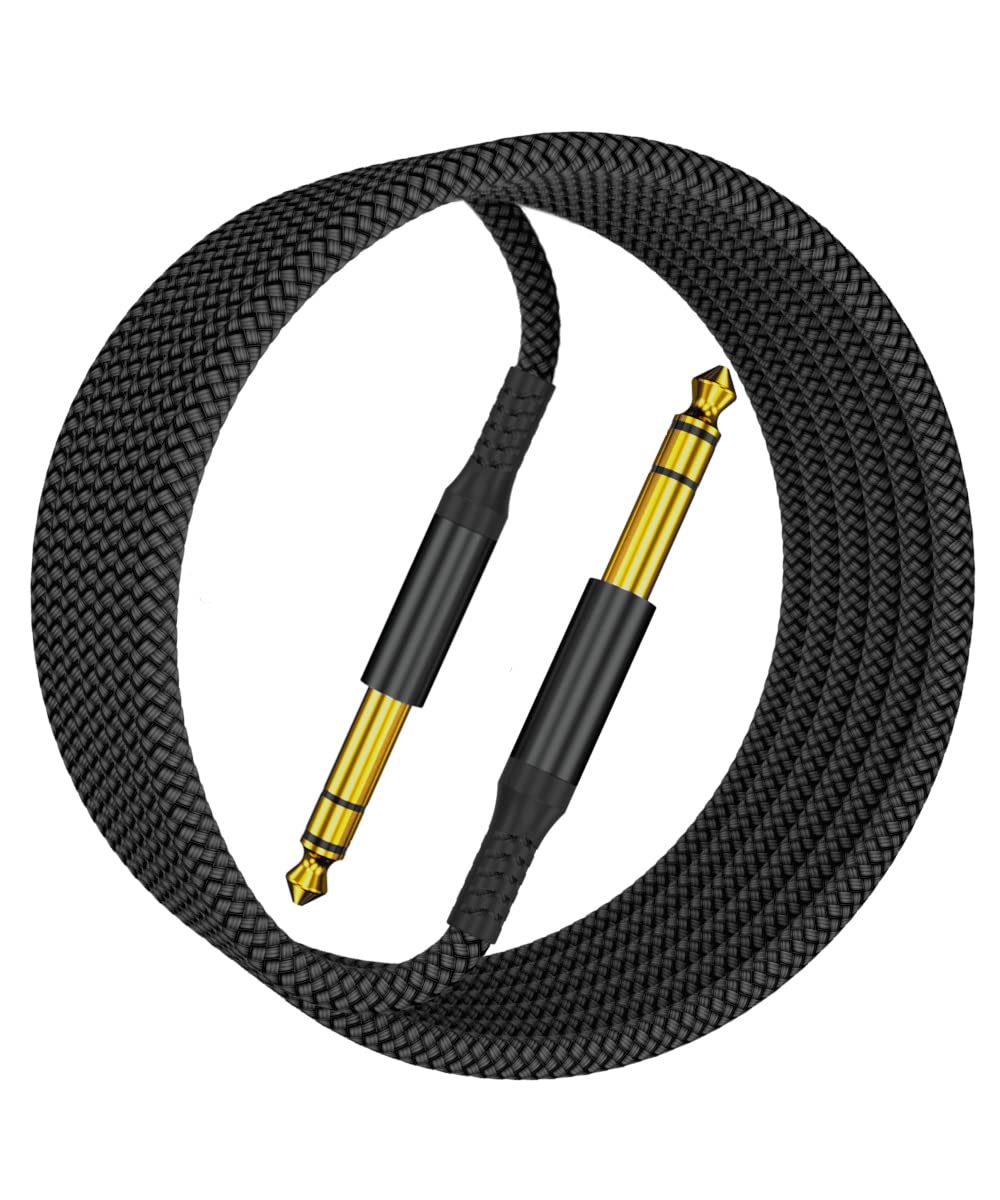 Itramax 1/4 inch TRS Audio Cable 10 FT,Straight 6.35mm Male Jack Balanced Stereo Cord,6.35 Instrument Interconnect Wire for Electric Guitar,Bass,Keyboard,Mixer,Monitor,Amplifier/Amp,Speaker Studio