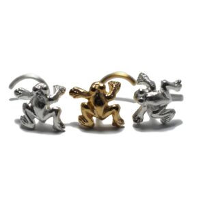 18, 20 Gauge sterling silver Frog Earring, nose stud/Jewelry Nose Stud, Silver Nose ring, Nose Piercing, Body Jewelry (18 gauge/silver L bend)