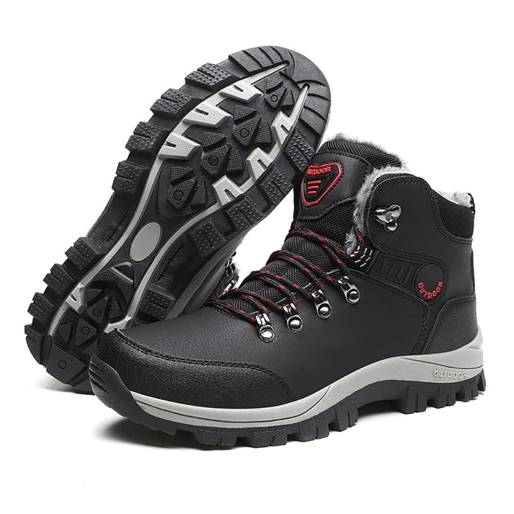 Tsuukuie Men's Hiking Boots Snow Sports Boots High Top Outdoor Waterproof Work Boots