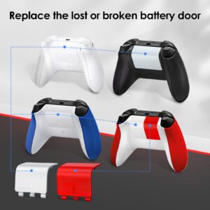 Replacement Battery Cover for Xbox Series X Controller, Batteries Back Shell Door Lid Repair Part Compatible with Pulse Red Xbox Series S & Core Controller Wireless, Remote Battery Backing Pack of 4