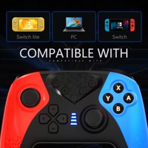 SZYUYU Switch Controller for Nintendo Switch,Switch Pro Controller for Switch/Lite/OLED,Wireless Switch Controller with Dual Vibration 6-Gyro Axis, Motion Support,Wake Up and Auto Turbo (Lighting)