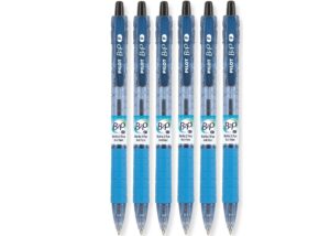 pilot b2p - bottle to pen refillable & retractable ball point pen made from recycled bottles, fine point, black ink, 6 pack