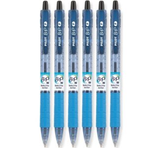 PILOT B2P - Bottle to Pen Refillable & Retractable Ball Point Pen Made From Recycled Bottles, Fine Point, Black Ink, 6 PACK