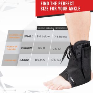 CURECARE Lace Up Ankle Brace for Women, New Upgraded Ankle Stabilizer Brace with Adjustable Ankle Wrap, Ankle Support for Men, Sprained Ankle, Injury Recovery, Achilles Tendonitis (Small)