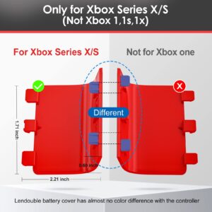 Replacement Battery Cover for Xbox Series X Controller, Batteries Back Shell Door Lid Repair Part Compatible with Pulse Red Xbox Series S & Core Controller Wireless, Remote Battery Backing Pack of 4