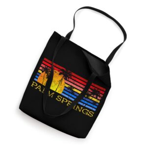 Palm Springs California Sunset Palm Trees Retro Souvenir Tote Bag