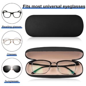 Joyberg Glasses Case, 2 Pack Eyeglass Case with Cleaning Cloth, Glasses Case Hard Shell Fits Most Glasses