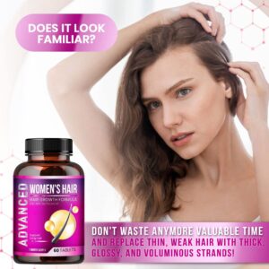 Hair Growth Vitamins for Women - Hair Vitamins for Thinning Hair for Women .Regrow & Regrowth Hair Supplement with Dht Blocker,Biotin & Saw Palmetto for Women.Volumize,Thicker,Longer Hair.